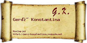 Gerő Konstantina névjegykártya